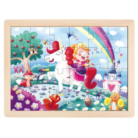 Puzzle din lemn 2 in 1 - Unicorn (26 piese), cu fata dubla si activitate colorare - imagine 7